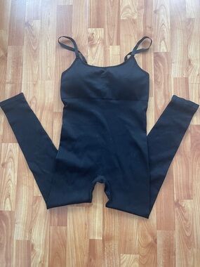 Black Women's Ribbed Tank Bodysuit shape wear